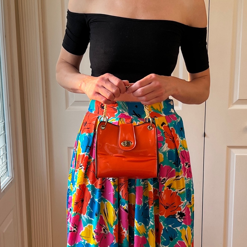 1970’s Orange Patent Leather Handbag